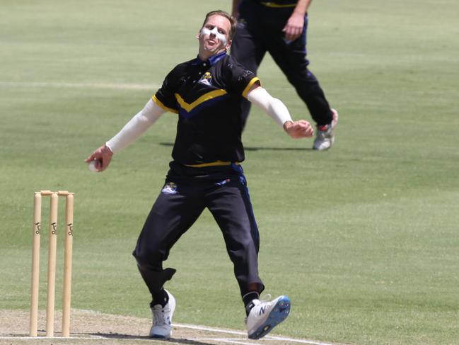 VSDCA Cricket: St Bernard's v Box Hill St Bernard's bowler Luke Davis.Picture: Stuart Milligan