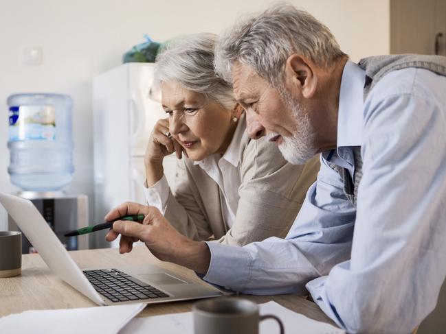 SENIOR/PENSIONER/MATURE/ELDERLY/OVER 65/GRANDPARENT/RETIREE/SUPERANNUATION. Picture: istock Senior couple checking their finances