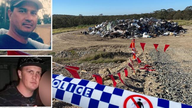 Adam Bidner (bottom) has been charged over the death of Shane Mears (top) at Cessnock tip.