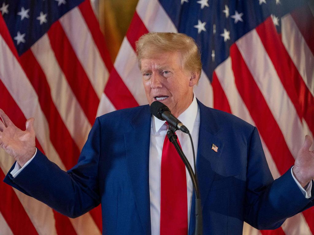 Donald Trump vows to appeal during a fiery speech at Trump Tower. Picture: David Dee Delgado (AFP)