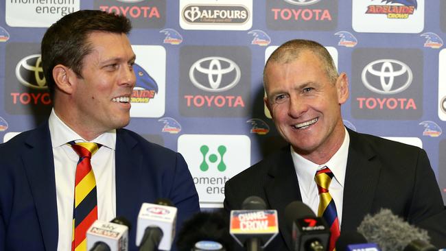 Andrew Fagan at the press conference where Phil Walsh was unveiled as the new Crows coach. Picture: Sarah Reed