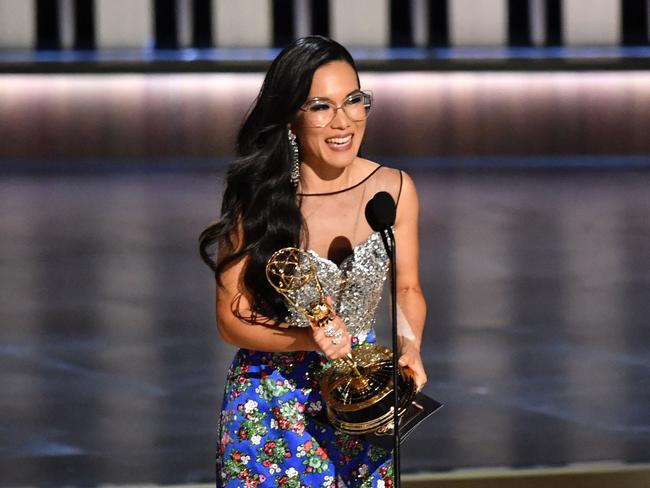 Ali Wong accepts the award for Outstanding Lead Actress In A Limited Or Anthology Series Or Movie for Beef. Picture: AFP
