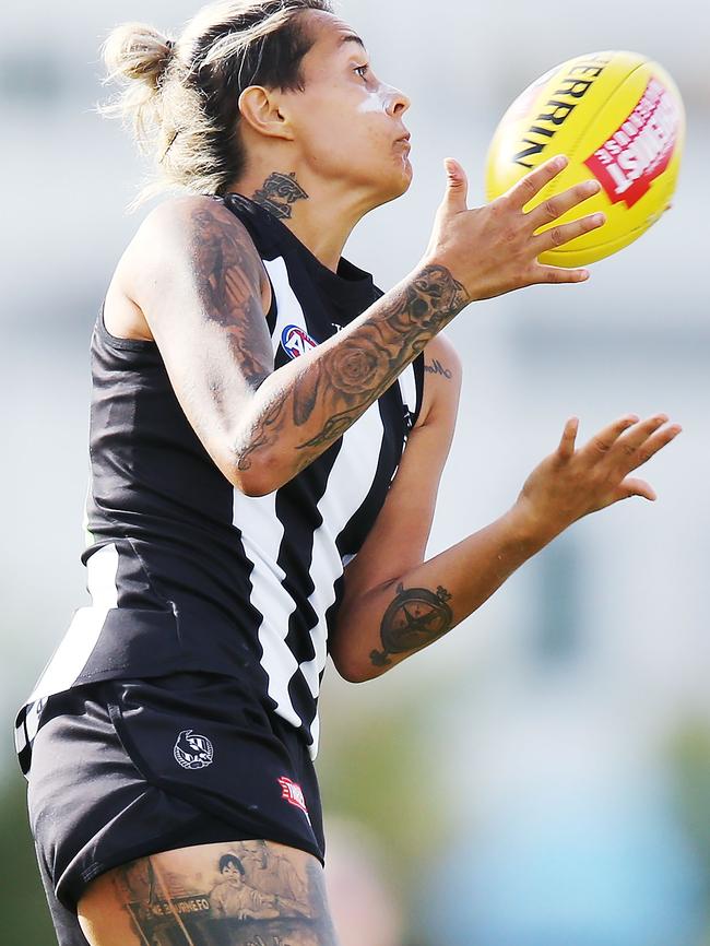 Mo Hope was the Magpies’ leading goalkicker on Sunday. Picture: Getty