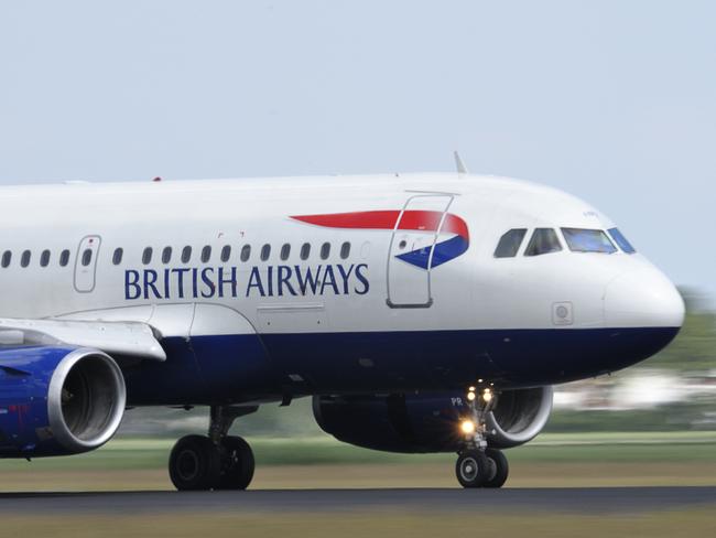 British Airways Airbus A320 taking off from Schiphol airport