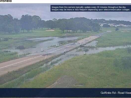 2025 Mackay Whitsunday weather: Water over Golf Links Rd in Mackay after a large amount of rain. Picture: Mackay Regional Council flood cameras