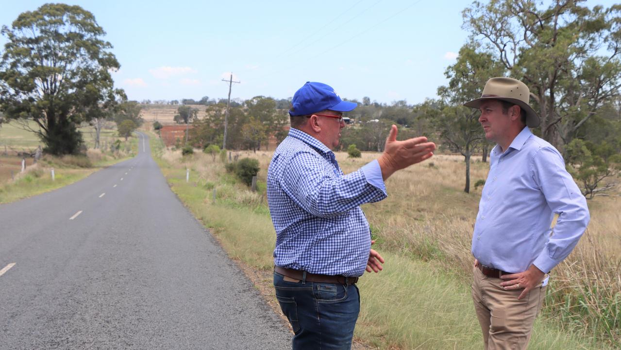 FUNDING OPEN: Funding is now available to organisations with an interest in improving road safety through research and development projects. Member for Wright and Assistant Minister for Road Safety and Freight Transport Scott Buchholz (left) with Federal Member for Groom, Garth Hamilton. Picture: Contributed