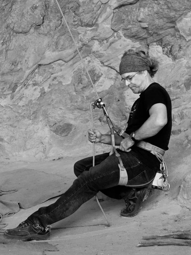 Adam Binns, an avid rock climber, unexpectedly suffered a severe stroke in January. Picture: Supplied