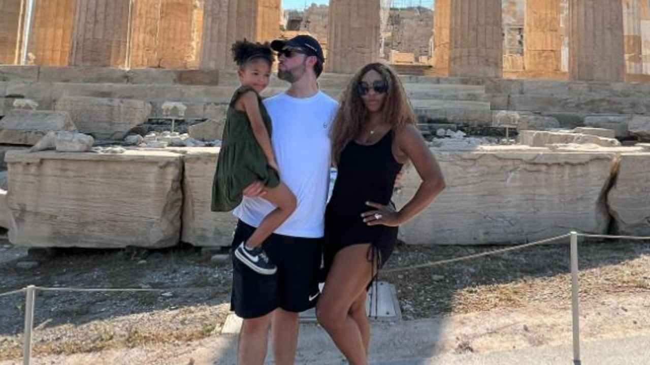 Serena Williams with her husband Alexis Ohanian and daughter Olympia.