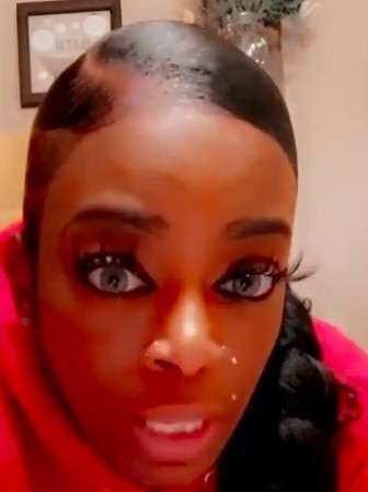 US woman Tessica Brown's hair has been stuck like this for more than a month. Picture: TikTok.