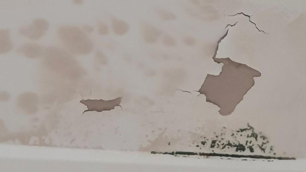 DISGUSTING: Sections of a Wilsonton house have severe water damage and mould growth, with its occupants desperate to relocate.