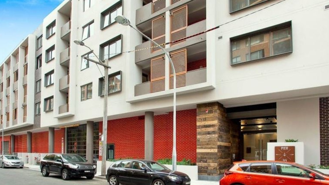 The Pyrmont apartment complex where a brawl broke out at an underage Airbnb birthday party on May 8, 2021. Picture: Realestate.com.au