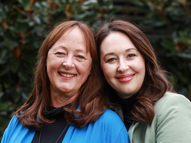 Daily Telegraph. 09, May, 2023.(Cancer gene story)Julie-Anne Barter and her daughter Krystal Barter, at home in, North Manly, today.Krystal  founded the charity Pink Hope.Picture: Justin Lloyd.