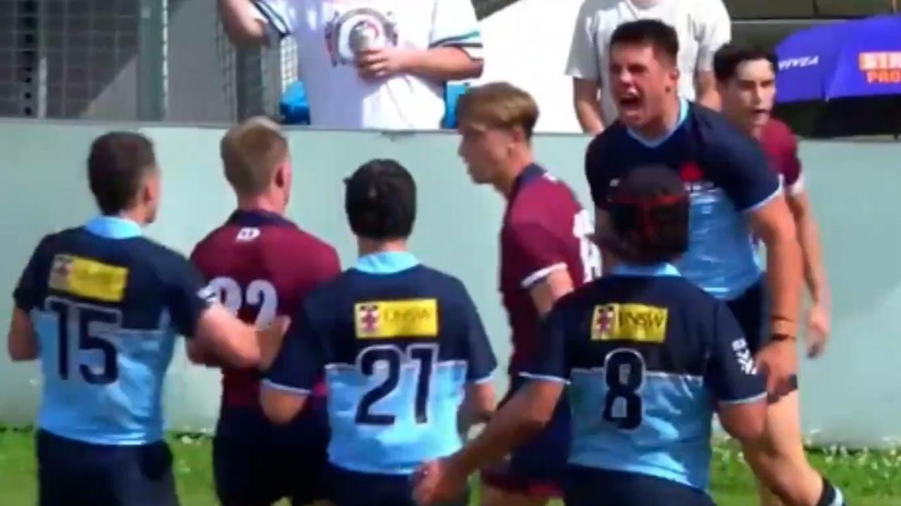 Brad Fittler's son Zach starred for NSW in a rugby clash.