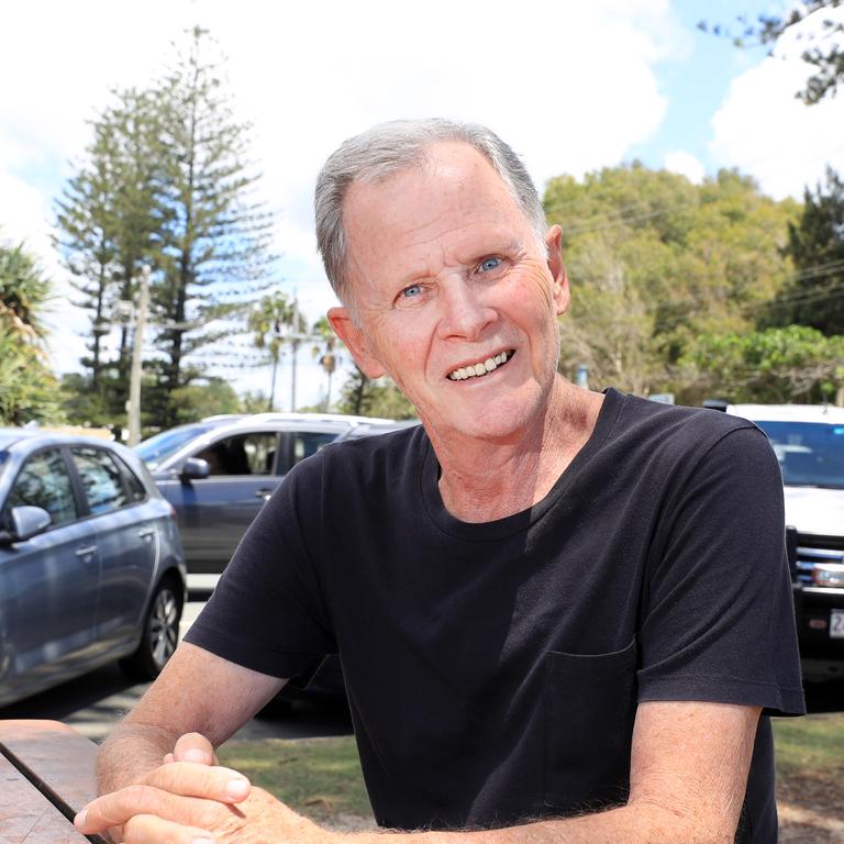 Erle Stower takes time out at Burleigh beach Photo: Scott Powick Newscorp