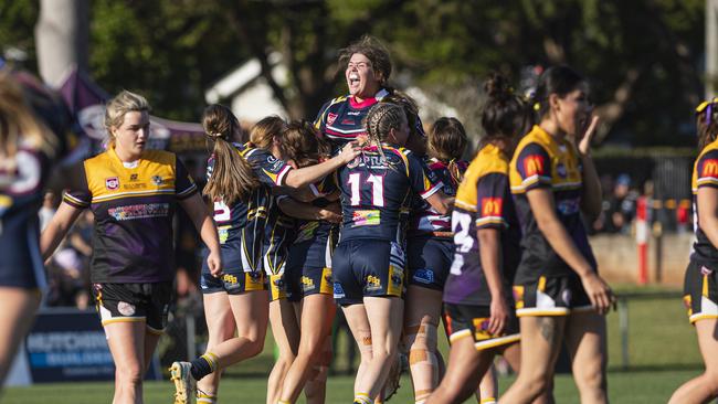 Highfields celebrate their win against Gatton in the TRL Women grand final at Toowoomba Sports Ground, Saturday, September 14, 2024. Picture: Kevin Farmer