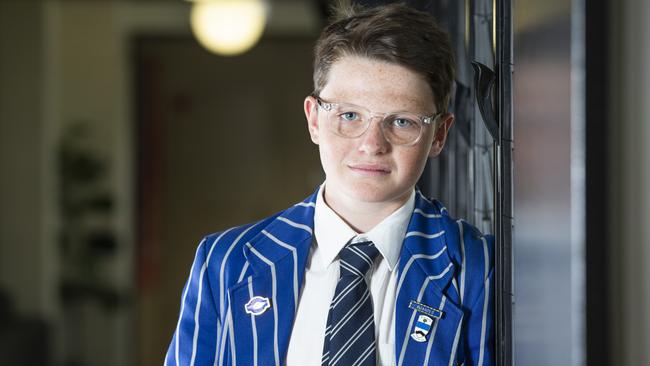 Year 7 student Hunter Warby started boarding this year, and just wants to see his parents face-to-face. Picture: Renae Droop