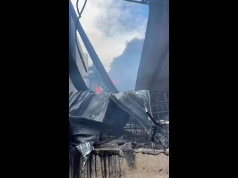 Firefighters Battle Massive Fire at Industrial Site in Puebla