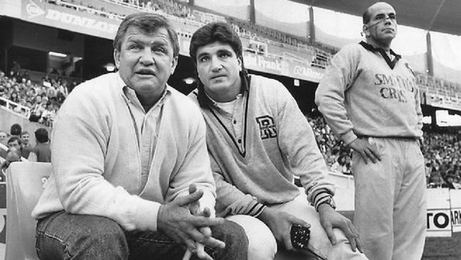 South Sydney stalwarts George Piggins and Mario Fenech.