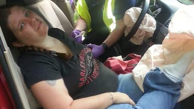 Audra Tatum gives a warning about putting your feet on the dashboard. Picture: Audra Tatum