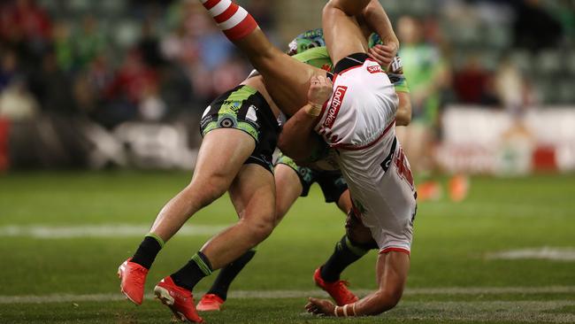 Nick Cotric has copped a suspension for his tackle on Tim Lafai. Picture: Getty Images