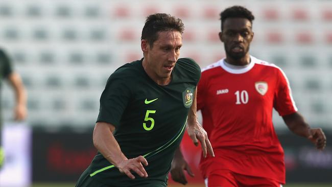 DUBAI, UNITED ARAB EMIRATES - DECEMBER 30:  Mark Milligan of Australia in action during the International Friendly match between Australia and Oman at Maktoum Bin Rashid Al Maktoum Stadium on December 30, 2018 in Dubai, United Arab Emirates.  (Photo by Francois Nel/Getty Images)