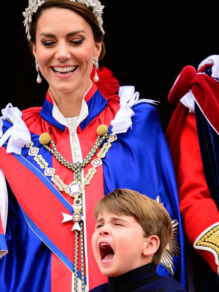 Prince Louis stole the show on the Buckingham Palace balcony. Picture: AFP