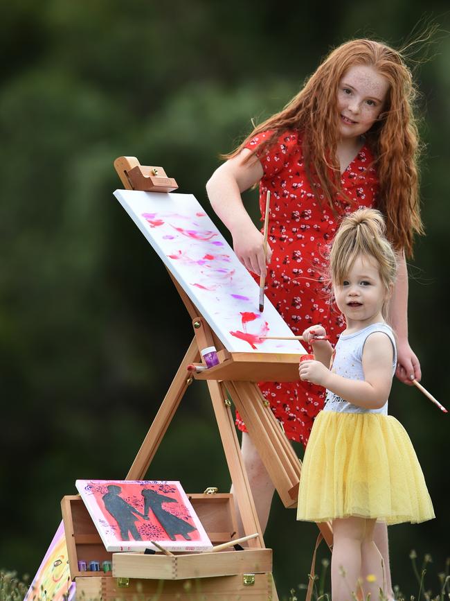 Bella with two-year-old sister Indi. Picture: Steve Tanner