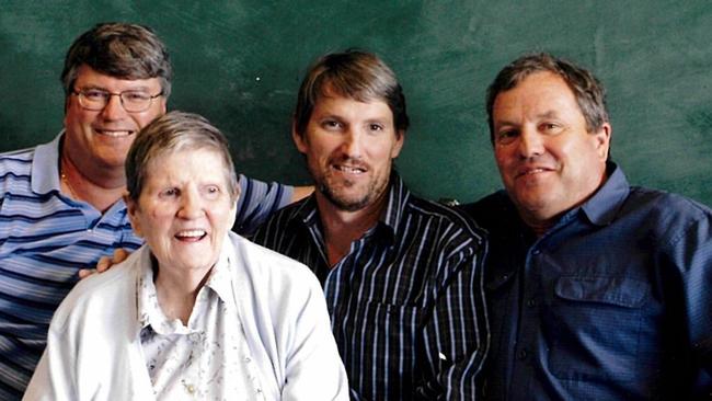 Craig Caldicott, with his mother Shirley and brothers, Paul and Grant. Picture: Supplied