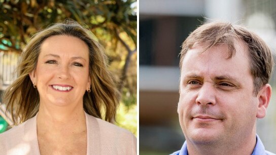 Candidates Tracey Bell and MP Mark Boothman for Theodore. GOLD COAST 2020 STATE ELECTION COLLAGE