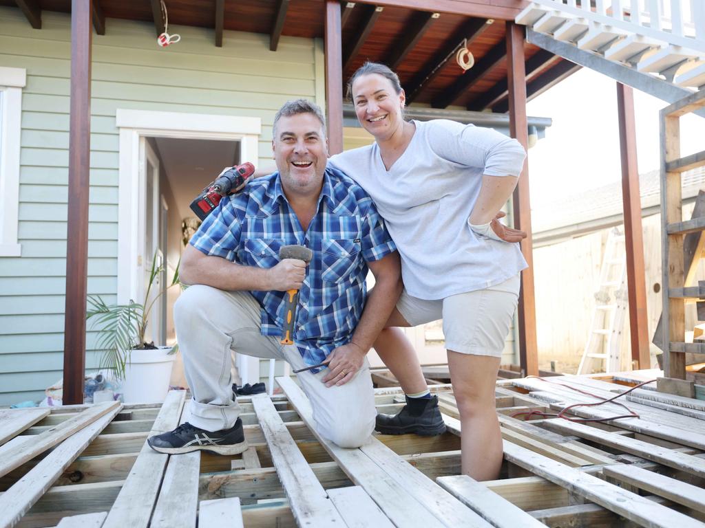 Richard and Tessa Grosvenor at their Morningside home they are renovating. Picture: Peter Wallis