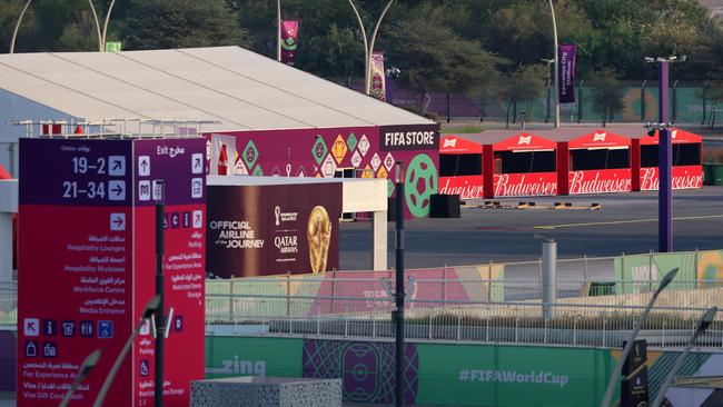 Empty beer stands. (Photo by Mohamed Farag/Getty Images)