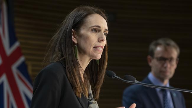 New Zealand PM Jacinda Ardern and health director-general Ashley Bloomfield immediately put Auckland into stage 3 restrictions after the new cases came to light. Picture: New Zealand Herald