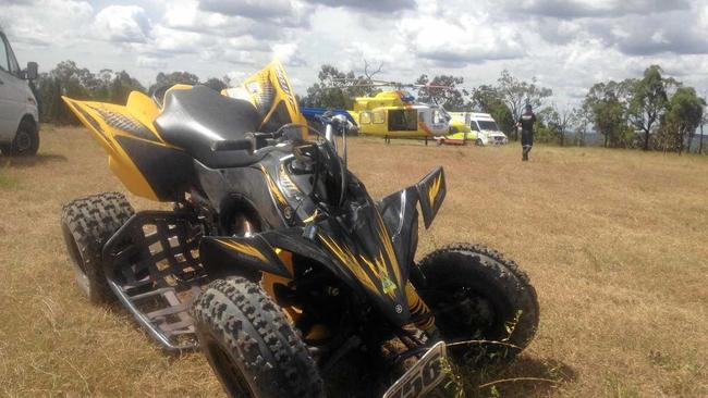 A man, 19, suffered multiple injuries after falling from a quad bike on a property north-west of Toowoomba. Photo courtesy RACQ CareFlight. Photo Contributed. Picture: RACQ CareFlight