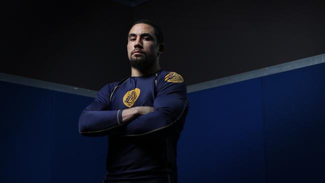 STRICTLY EMBARGOED – TALK TO NICK WALSHAW AT DAILY TELEGRAPH SYDNEY BEFORE PUBLICATION Pictured at Gracie Jiu Jitsu gym at Smeaton range in Western Sydney is Australian UFC fighter Rob Whittaker before he heads to Fight Island to take on fellow middleweight Jared Cannonier. Picture: Richard Dobson