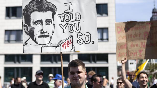 In 30 German cities, a total of more than 10,000 people took to the streets in 2013 to protest against excessive surveillance by US intelligence. Picture: Getty