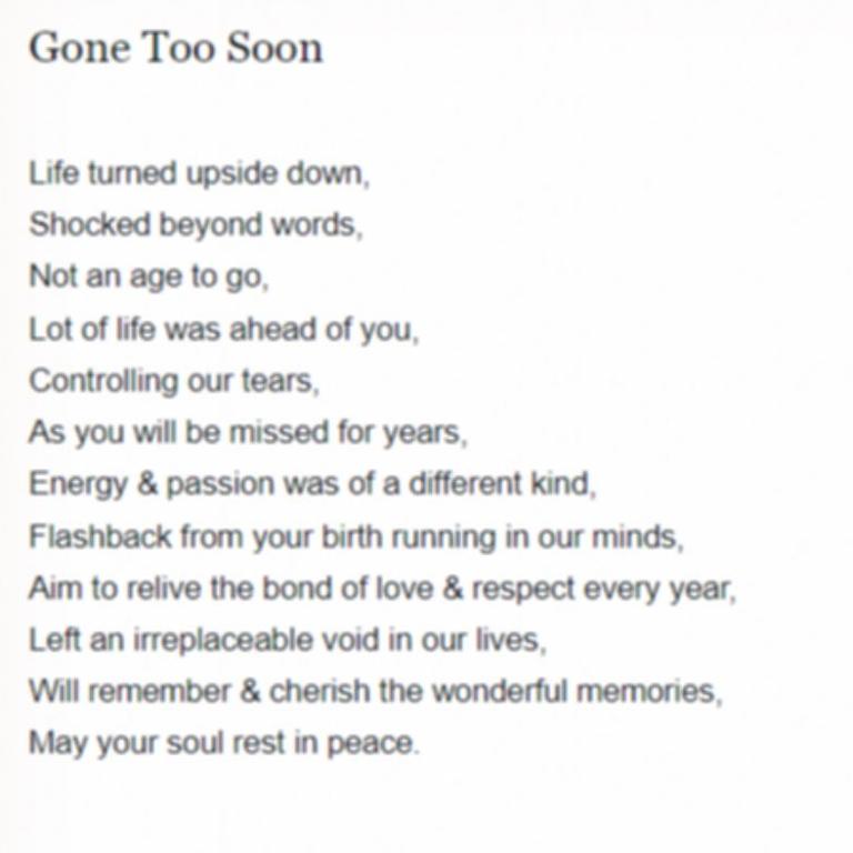 The brother of the Ernst &amp; Young employee who died in a suspected suicide at the firm’s Sydney office has penned a heartbreaking poem for his sister.