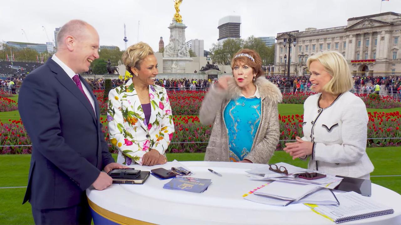 Lette mimed wearing a snorkel, as the panel laughed along. Picture: Sky News UK