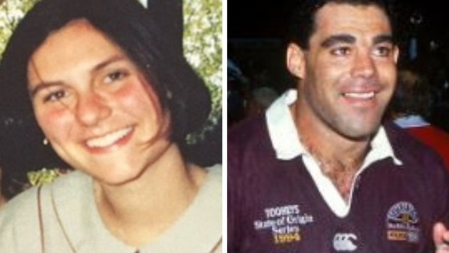 Noosa mayor Clare Stewart (left) and sporting great Mal Meninga (right) in their formative years.