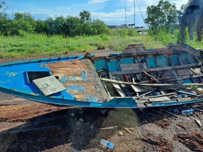 The fishing boats used to be a bright blue colour but are now camouflaging according to on the ground sources. Picture: AFMA