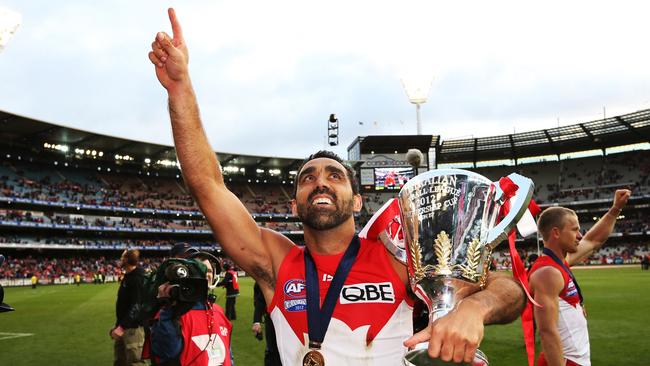 Adam Goodes did it all throughout his magnificent career at the top level. Picture. Phil Hillyard