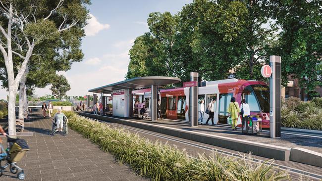 Future light rail stop and terminus near Westmead station.