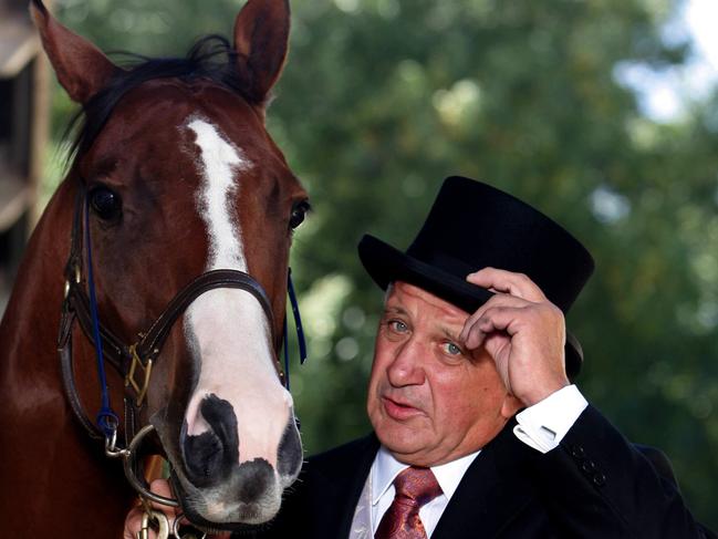 Trainer Joe Janiak dressed to the nines with Takeover Target during one of their Royal Ascot visits.