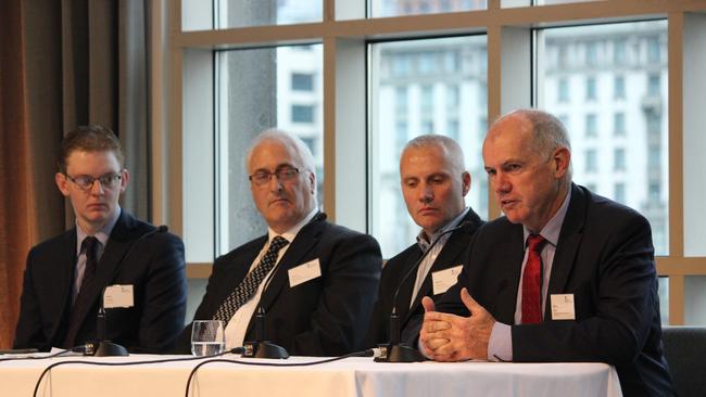 Code debate: ACCC deputy chair Mick Keogh (far right) says farmers need a mandatory dairy code. Picture: Lyndal Reading