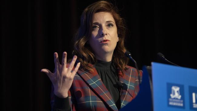 Aged Care Minister Anika Wells at The Australian-Melbourne Institute Outlook conference on Wednesday. Picture: Arsineh Houspian