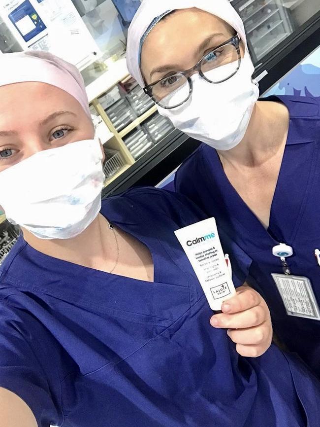 Northern beaches nurses are using the cream to protect and soothe their hands from dermatitis during COVID. Picture: Supplied.