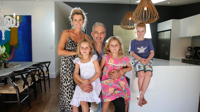 A more recent photo of Andrew Rochford and his wife, Jamie, with children Archie, Ava and Georgia.