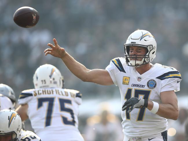 Philip Rivers #17 and the Los Angeles Chargers are on a roll. Picture: Getty Images