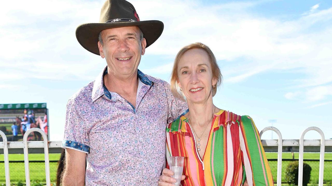 Paul and Helen Cheetham at Coast to Coast Raceday, Corbould Park. Picture: Patrick Woods.