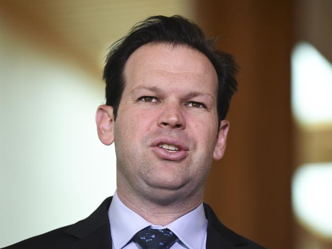 Australian Resource Minister Matt Canavan speaks to the media during a press conference at Parliament House in Canberra, Wednesday, October 17, 2018.  (AAP Image/Lukas Coch) NO ARCHIVING