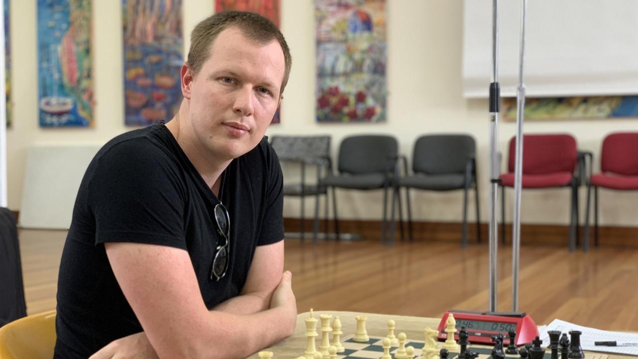 International Master Brodie McClymont at the Mackay Chess Open on May 14. Mr McClymont started playing chess at the age of 15 and came to it through autism. 